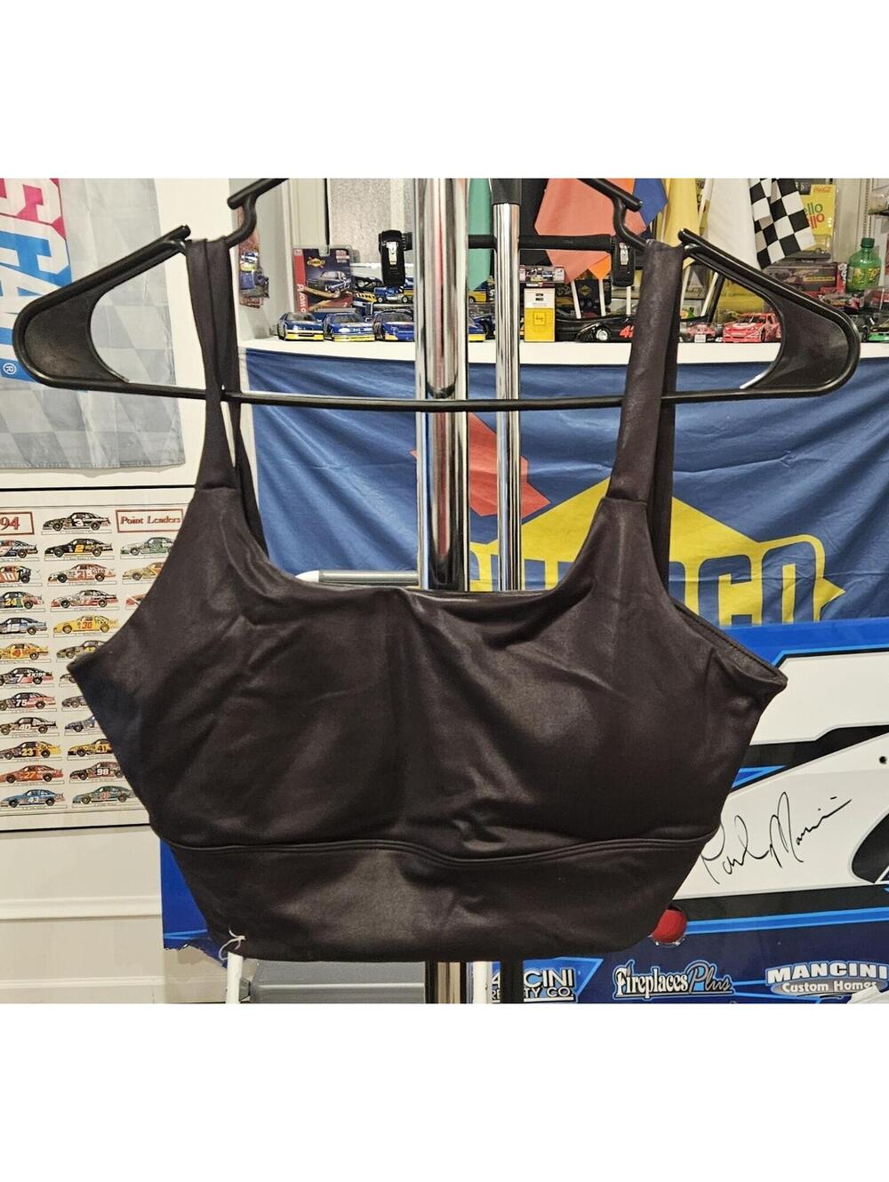 Aeropostale Black Shiny Sports Bra Size M